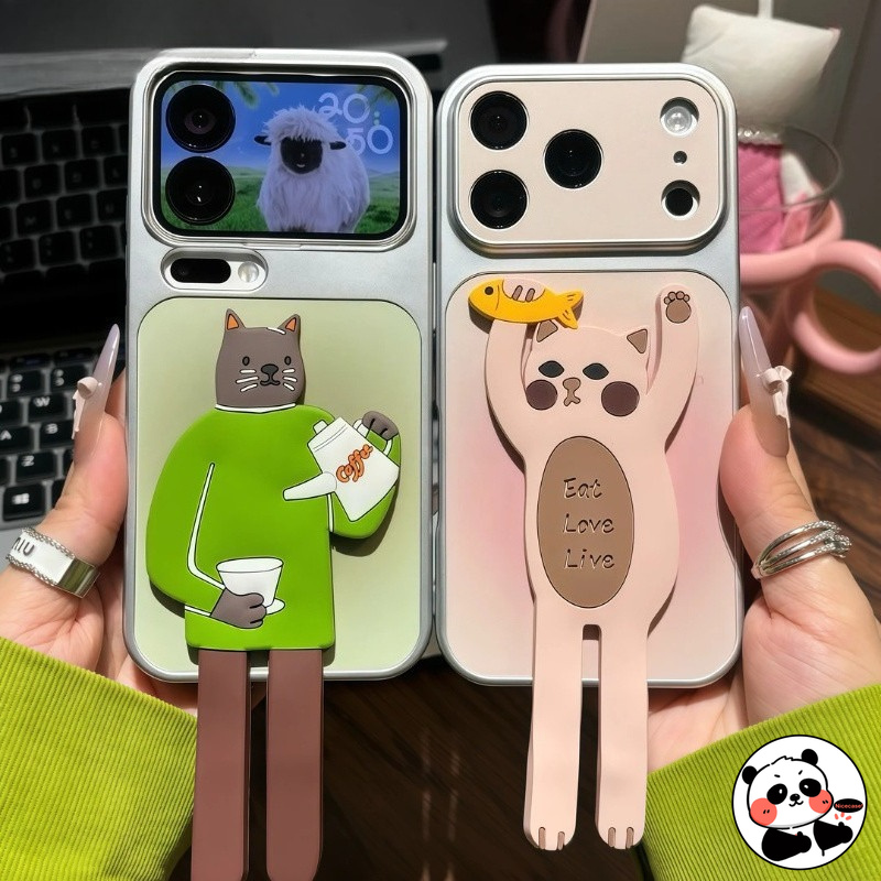 Vivo V40 - Cute Cat Holder Phone Case For