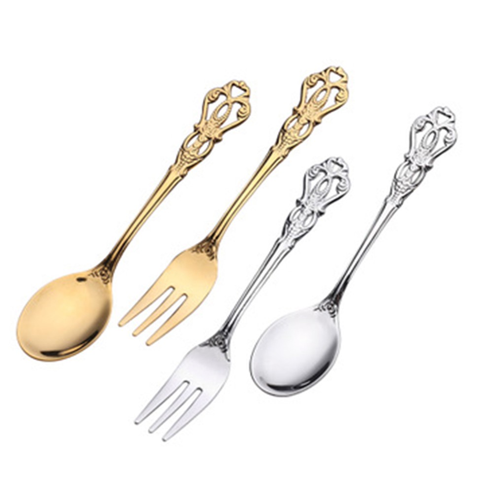 1 Pair Vintage Gold Spoon Fork - Gold Plated Cutlery review and price