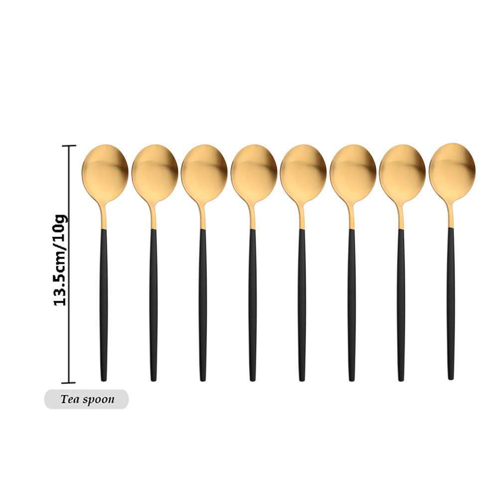 Drmfiy Black Handle Gold Coffe - Gold Plated Cutlery review and price