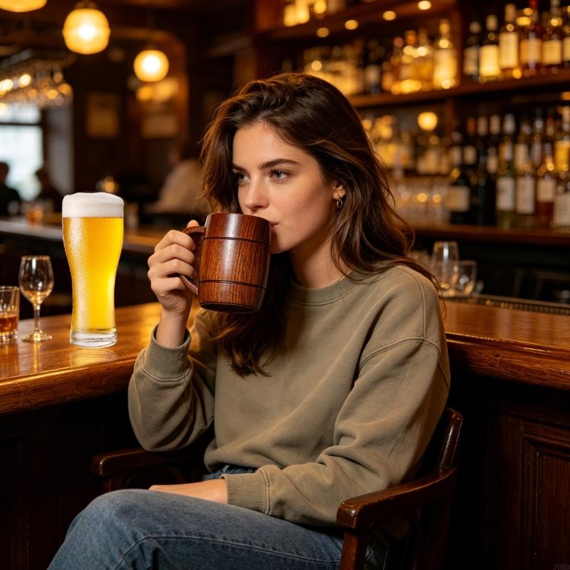 Elegant Wooden Beer Mug 270ml  - Copper Cocktail Mug review and price
