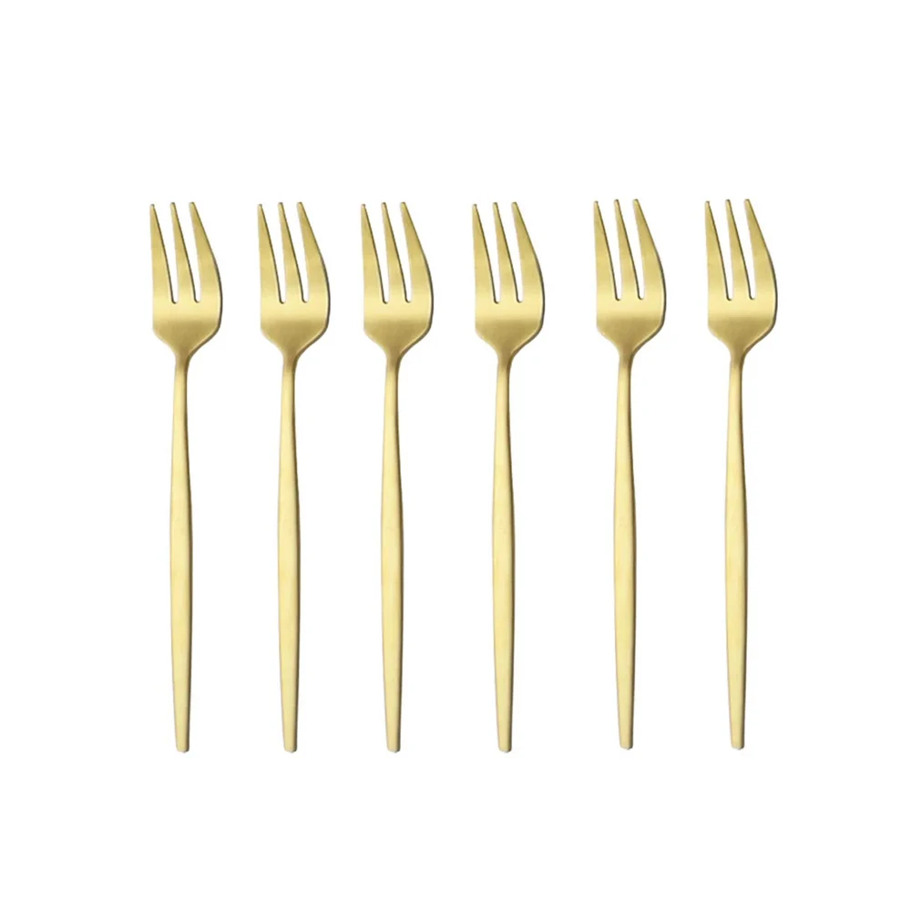 6Pcs Stainless Steel Matte Cak - Gold Plated Cutlery review and price
