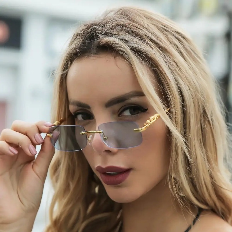 Rimless Square Sunglasses Wome - Luxury Lifestyle Products review and price
